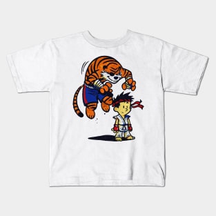 The tiger fighter style calvin and hobbes Kids T-Shirt